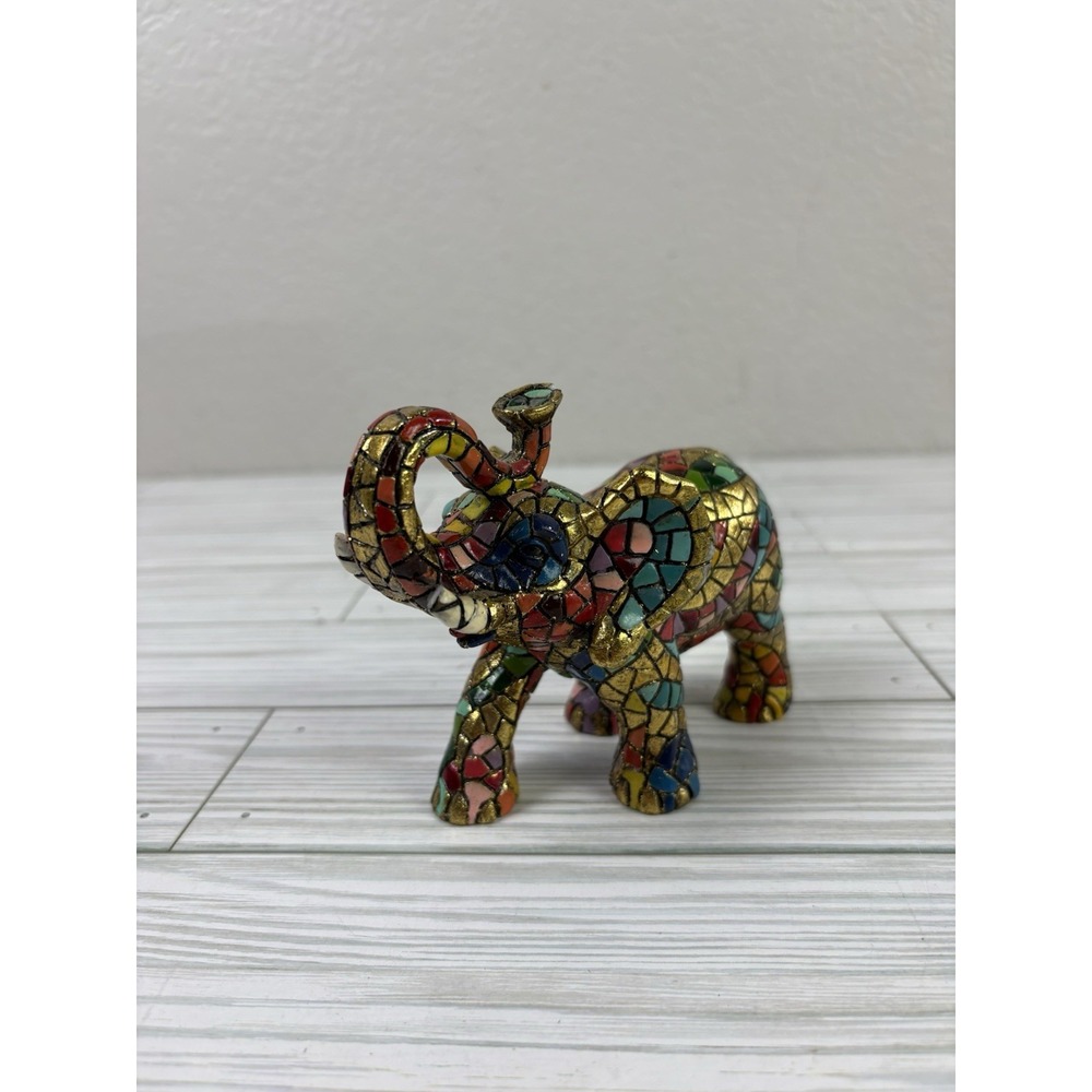 Vintage Barcino Classic Mosaic Elephant Figurine Handmade 4" Read Description